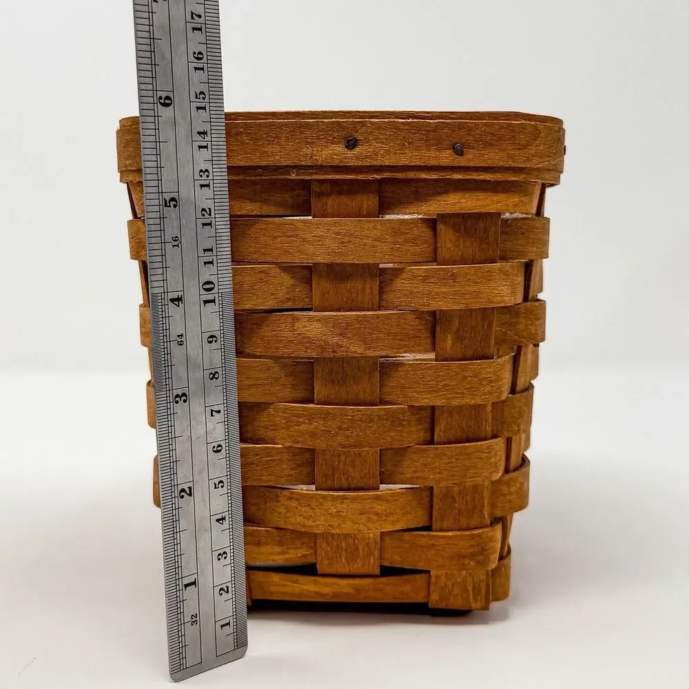 1996 Longaberger Flower Basket w Plastic Protector Handmade USA